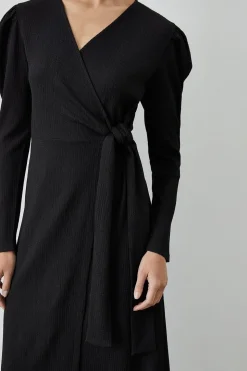 Black Jersey Wrap Dress