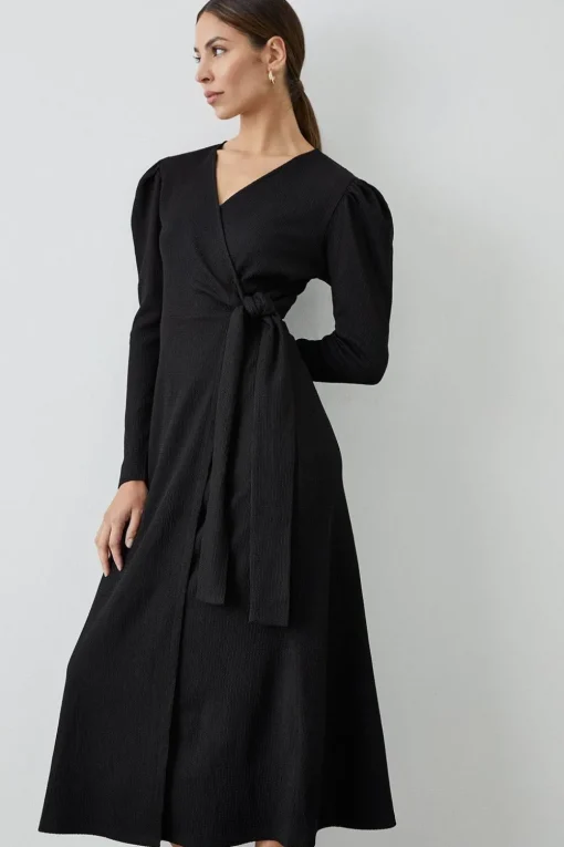 Black Jersey Wrap Dress