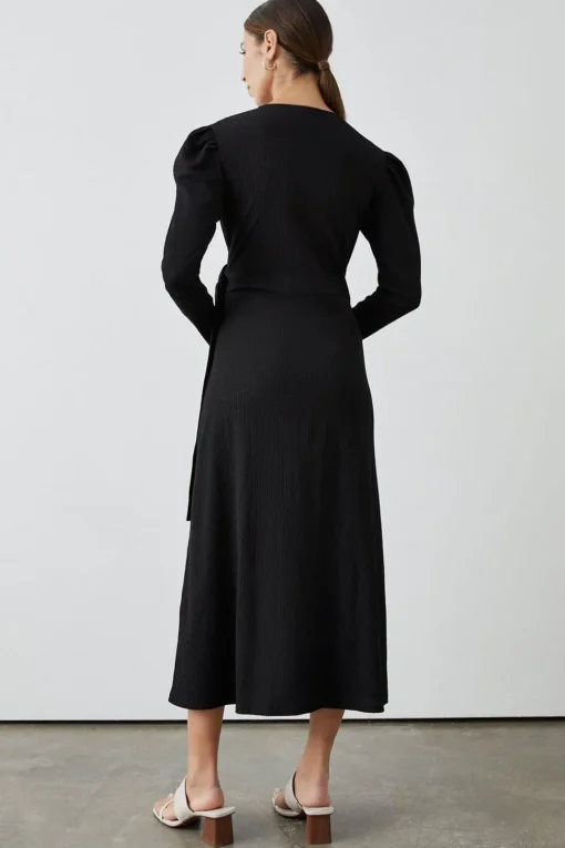 Black Jersey Wrap Dress