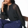 Black Keyhole Detail Dobby Top