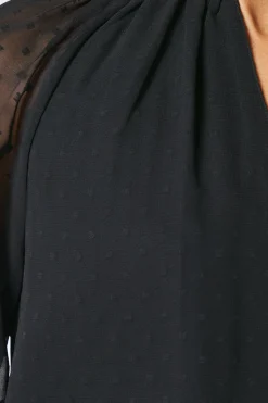 Black Keyhole Detail Dobby Top