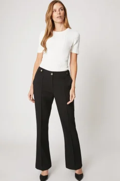 Black Smart Bootcut Leg Trousers