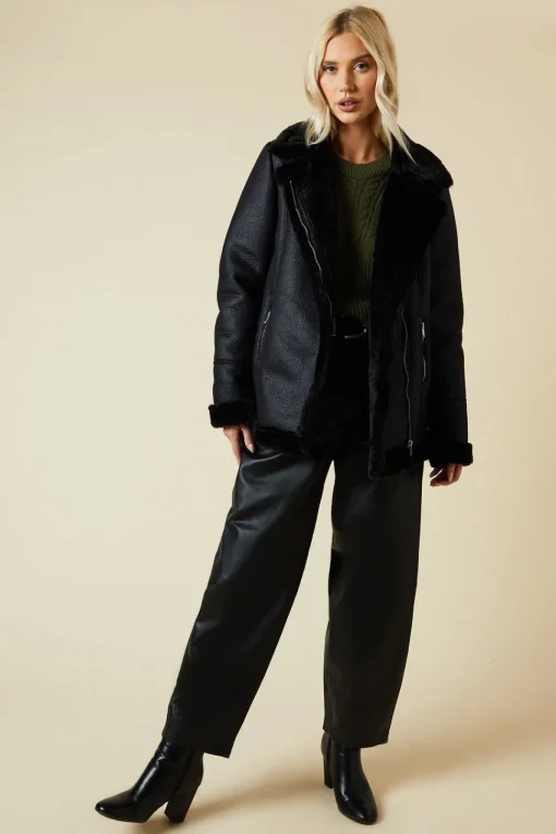 Black Suede Aviator Jacket