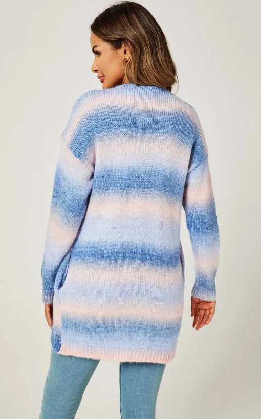 Blue & Pink Rainbow Midi Cardigan