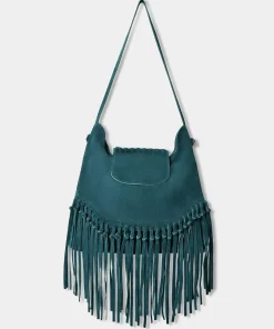 Boho Tassel Trim Premium Suede Shoulder Bag