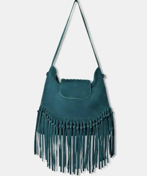 Boho Tassel Trim Premium Suede Shoulder Bag