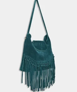 Boho Tassel Trim Premium Suede Shoulder Bag