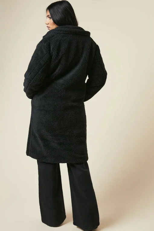 Borg Collared Midi Coat