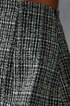 Boucle High Waist A-line Mini Skirt