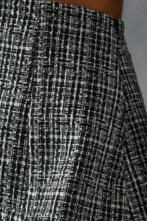 Boucle High Waist A-line Mini Skirt