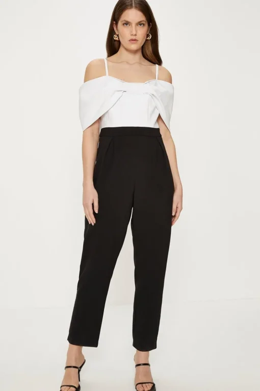 Bow Detail Bardot Jumpsuit