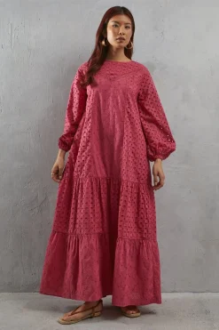 Broderie Ladder Trim Maxi Dress