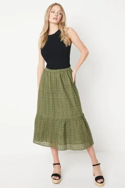 Broderie Midi Skirt