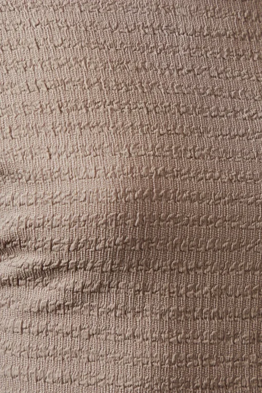 Brown Textured Jersey T -Shirt