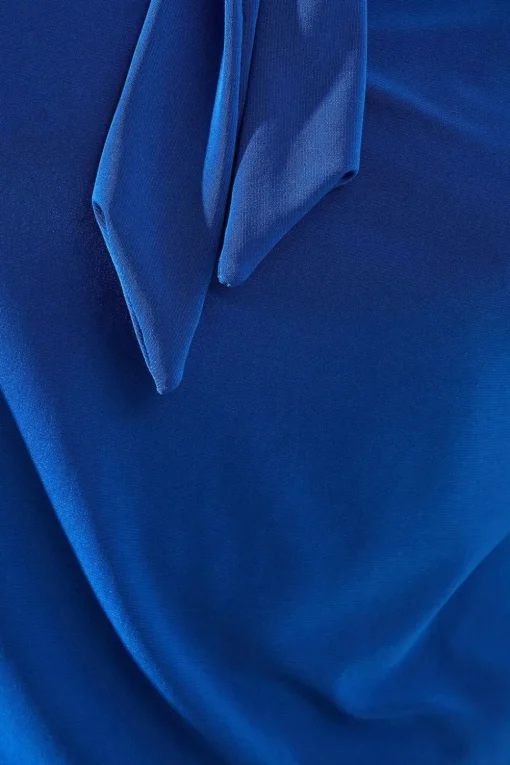 Bubble Hem Tie Neck Jersey Top