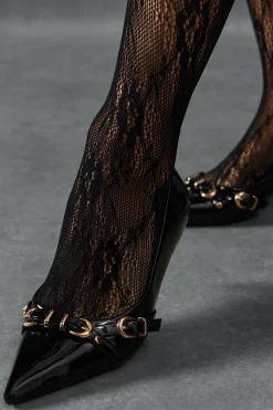 Buckle Patent Low Heels