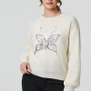 Butterfly Embellished Puff Sleeve Jumper