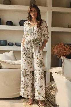 Butterfly Print High Rise Relaxed Trousers