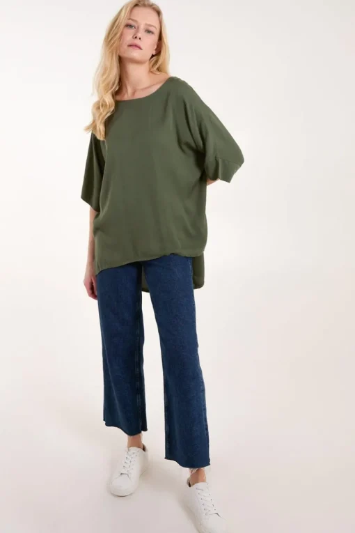 Button Back Viscose Top