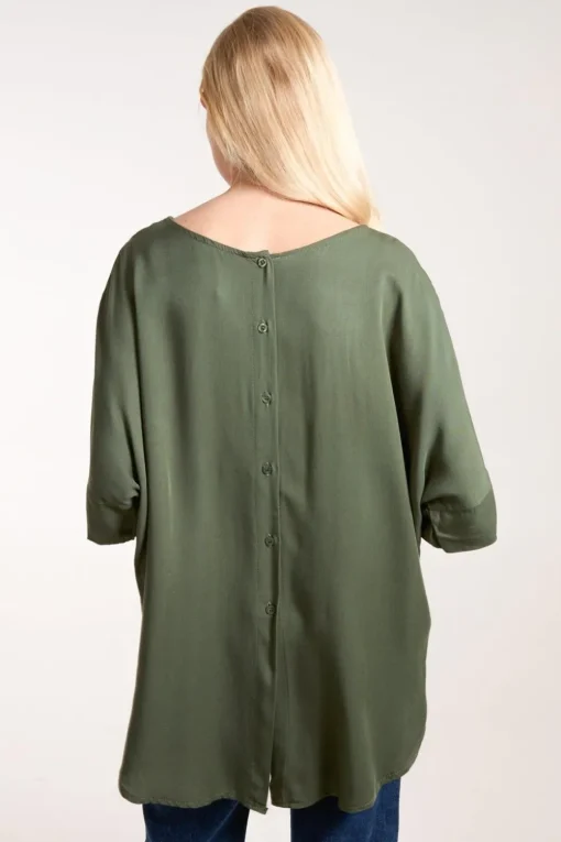 Button Back Viscose Top