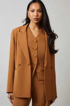 Button Detail Double Breasted Blazer