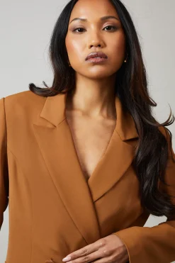 Button Detail Double Breasted Blazer