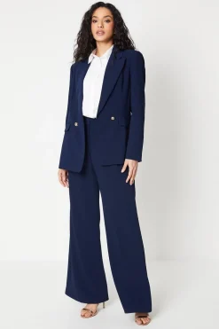 Button Detail Occasion Wide Leg Trouser