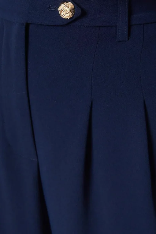 Button Detail Occasion Wide Leg Trouser