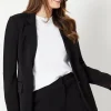 Button Detail Single Breasted Blazer