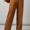 Button Detail Straight Leg Trouser