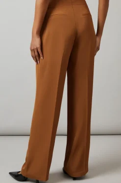 Button Detail Straight Leg Trouser