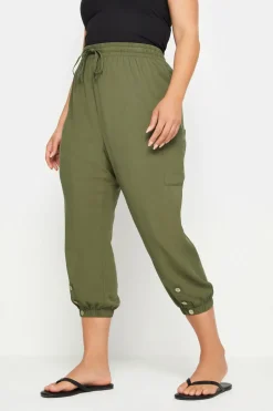 Button Front Cropped Trousers