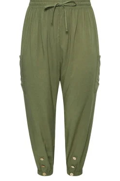 Button Front Cropped Trousers