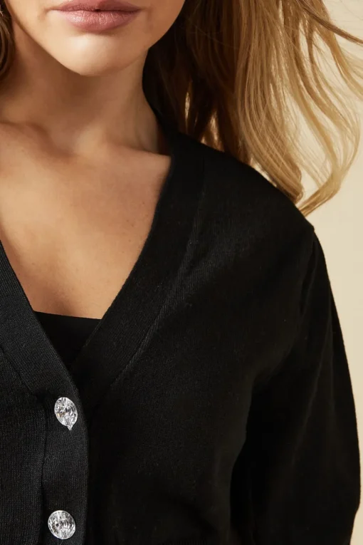 Button Through Cropped Cardigan