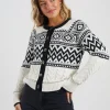 Button Through Fairisle Cable Knit Cardigan