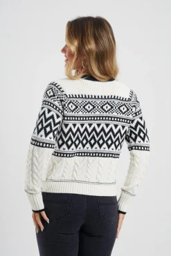Button Through Fairisle Cable Knit Cardigan