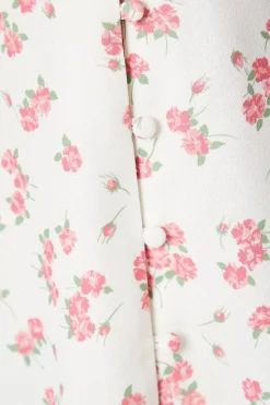 Button Through Short Sleeve Tea Blouse