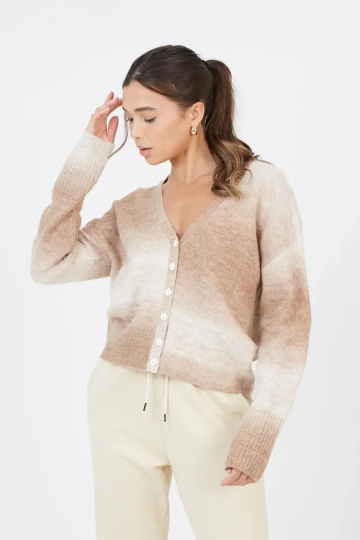 Button Through Space Dye Cardigan