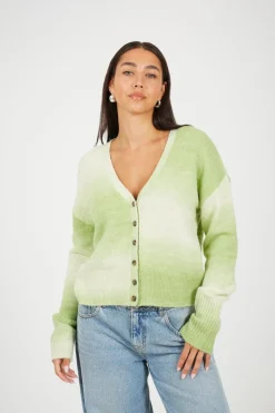 Button Through Space Dye Cardigan