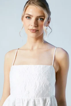 Cami Strap Babydoll Jacquard Wedding Dress