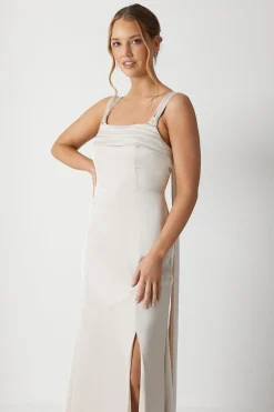 Cape Back Pleat Detail Bridesmaids Dress