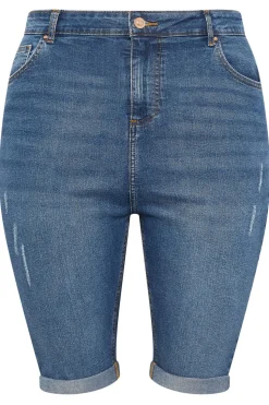 Cat Scratch Stretch Denim Shorts