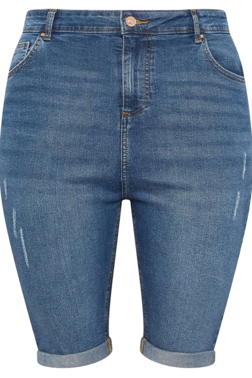 Cat Scratch Stretch Denim Shorts