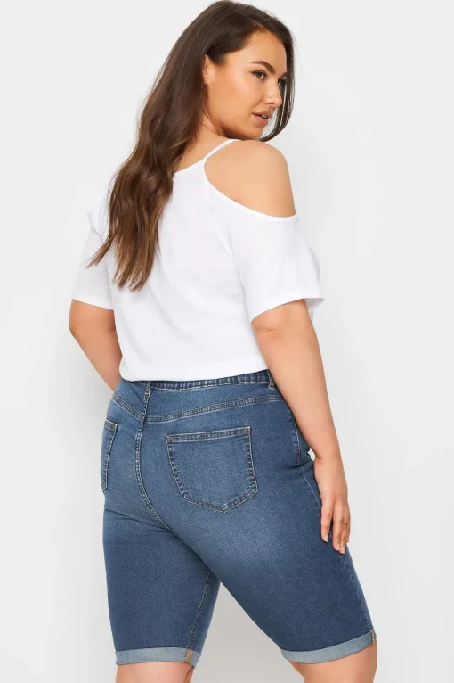 Cat Scratch Stretch Denim Shorts