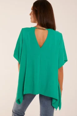 Chain Detail Short Sleeve Blouse
