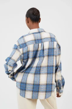 Check Print Long Sleeve Fleece Shirt
