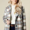 Check Wool Look Cropped Jacket