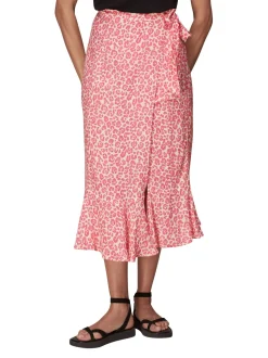 Cheetah Print Wrap Skirt-Animal Print