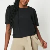 Chiffon Contrast Angel Sleeve Blouse