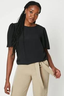 Chiffon Contrast Angel Sleeve Blouse